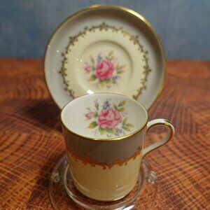 Vintage Aynsley Art deco  demitasse grey bone china